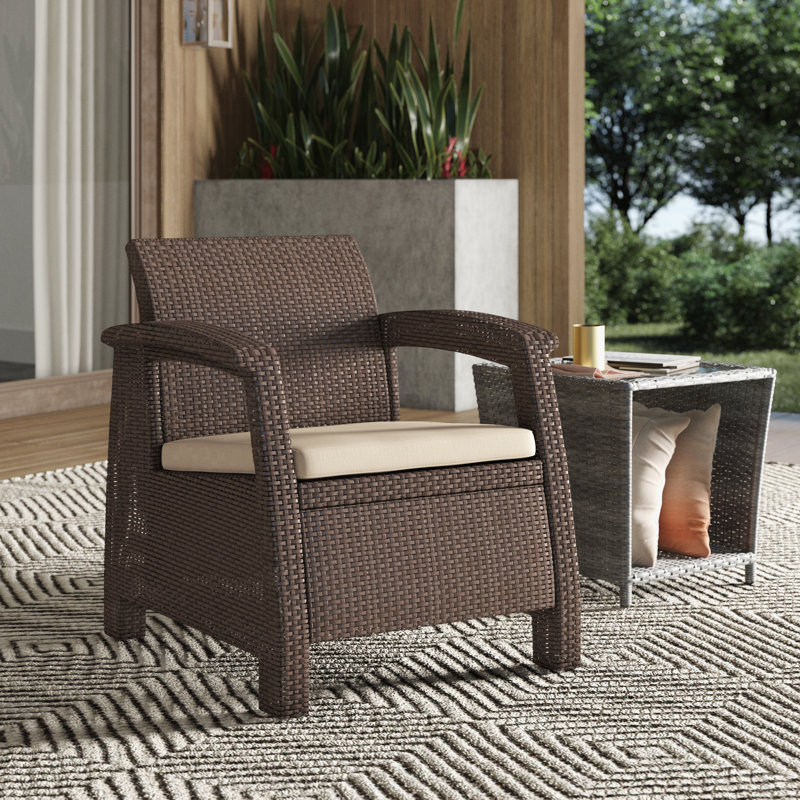 Mercury Row Berard All Weather Outdoor Patio Chair with Cushion